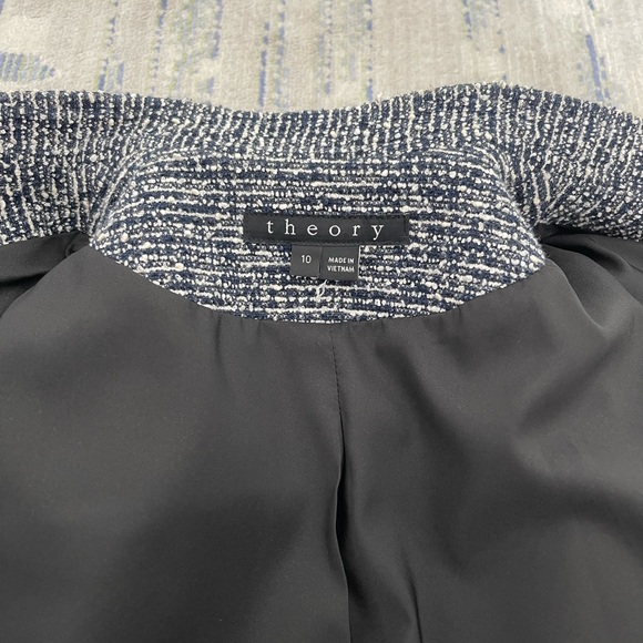 Theory tweed and leather jacket - Picture 6 of 10